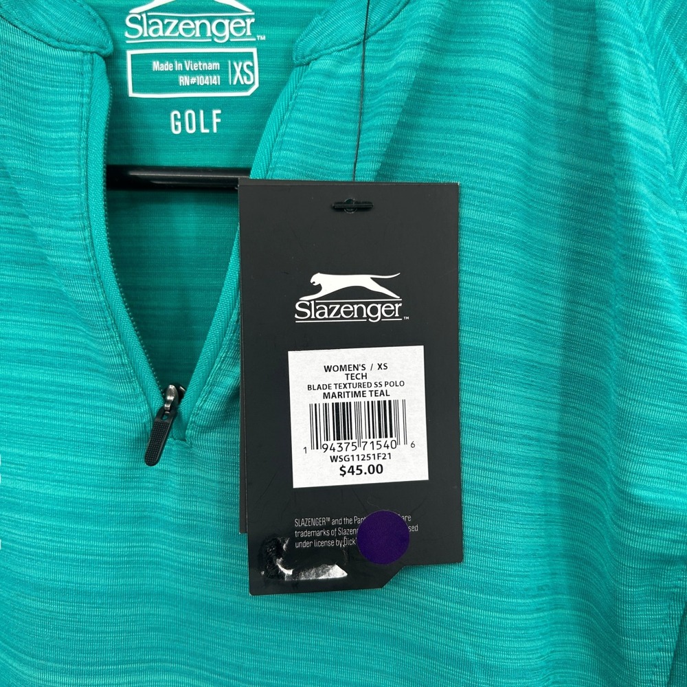 Slazenger Golf Womans XS Teal Hydro Dri‎ UPF 30 Polo NWT Athletic Performance - Picture 4 of 10